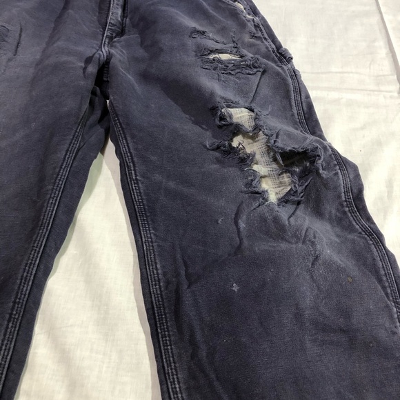 Carhartt Canvas Duck Flannel Blanket Lined Distressed Grunge Workwear 36 - Picture 2 of 12